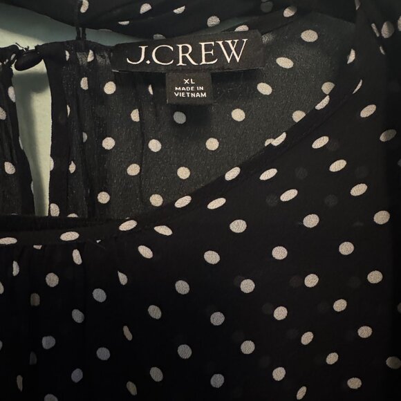 J.Crew Puff-Sleeve Neck-Tie Chiffon Top – Size XL - 0114 - Picture 2 of 10